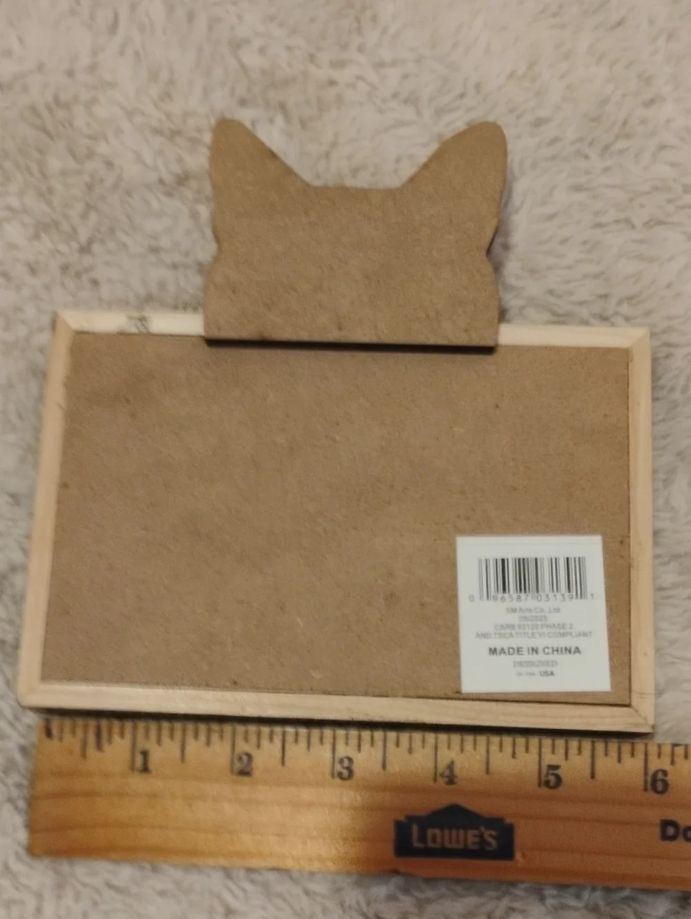 Wooden Cat Hair Sign Wall Decor - Black and Natural